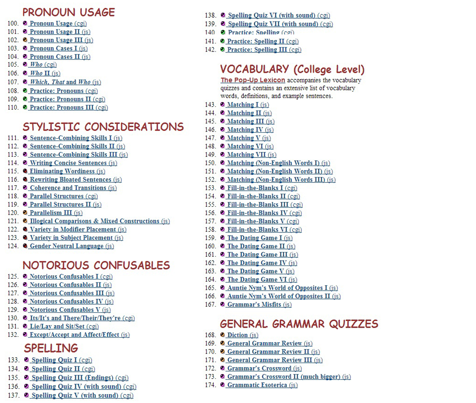 Guide to Grammar and Writing: Free English Grammar Courses Online ...